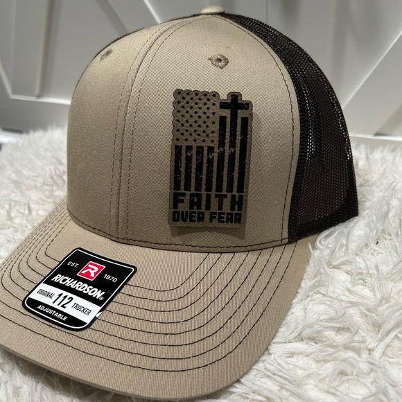 Faith over fear. Laser engraved Richardson 112 trucker hat. - Picture 3 of 3